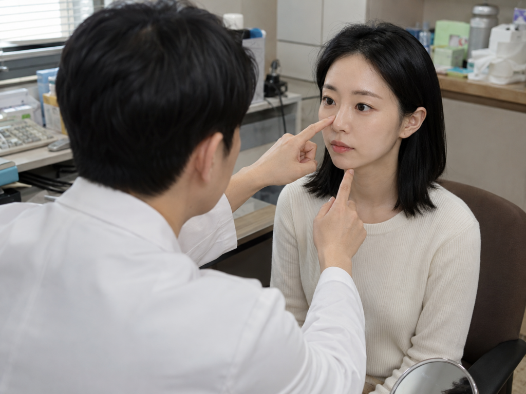 홍대 케이트의원 상담 중 얼굴 부위 확인